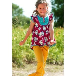 Wildflowers Brand Girls Happy Go Lucky Wisteria Boho Hi-Low Top size 10